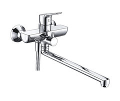Смеситель WasserKRAFT Lippe 4502L для ванны и душа, с длинным изливом, с душевым гарнитуром, хром