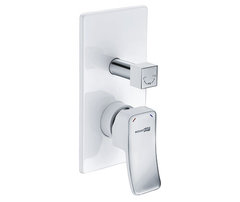 Смеситель скрытого монтажа WasserKRAFT Aller 10641W, для ванны и душа, белый/хром