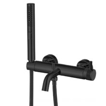 Смеситель Allen Brau Priority 5.31D10-31 для ванны и душа, с душевым гарнитуром, цвет черный матовый