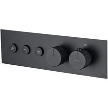 Смеситель Allen Brau Liberty 5.33003-31 для душа, термостатический, на 3 потребителя, цвет черный матовый