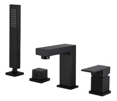 Смеситель Abber Daheim AF8213B, на борт ванны, черный матовый