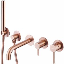 Смеситель Abber Wasser Kreis AF8130MRG для ванны и душа, с душевым гарнитуром, цвет розовое золото матовое