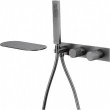 Смеситель для ванны и душа Abber Rund AF8731NG, с душевым гарнитуром, цвет никель