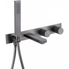 Смеситель для ванны и душа Abber Rund AF8730NG, с душевым гарнитуром, цвет никель