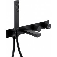 Смеситель для ванны и душа Abber Rund AF8730B, с душевым гарнитуром, цвет черный матовый