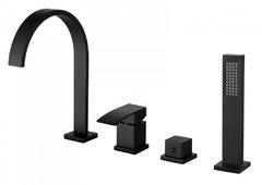 Смеситель Abber Wasserfal для ванны, на борт ванны, черный матовый, AF8613B