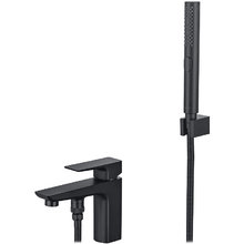 Смеситель для ванны Aquatek Вега AQ1044MB, с гигиеническим душем, цвет черный матовый