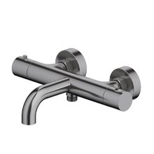 Смеситель Aquatek Европа AQ1343BGM, термостатический, для ванны и душа, черный хром шлифованный