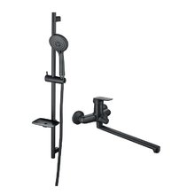 Смеситель Aquatek Вега AQ1033MB, с душевым гарнитуром, цвет черный матовый