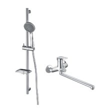 Смеситель Aquatek Вега AQ1033CR, с душевым гарнитуром, цвет хром