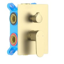 Смеситель Aquatek Оберон, AQ1247BG, для ванны и душа, золото шлифованное