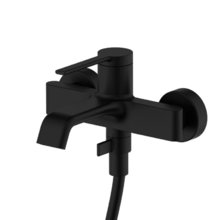 Смеситель Aquame Asti AQM6412MB, для ванны и душа, с душевым гарнитуром, цвет черный матовый