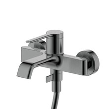 Смеситель Aquame Asti AQM6412GM, для ванны и душа, с душевым гарнитуром, вороненая сталь, gunmetal