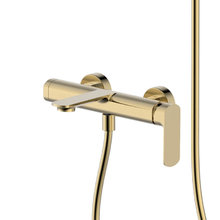 Смеситель Aquame Monza, для ванны и душа, с душевым гарнитуром, цвет шлифованное золото, AQM6312BG