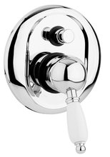 Смеситель Cezares ELITE-VDIM-01-Bi для душа, хром, ручка белая