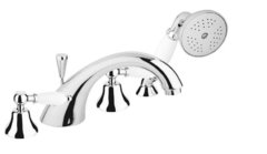 Смеситель Cezares FIRST-BVD-01-M для ванны, хром, ручки белые