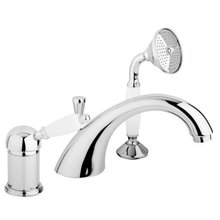 Смеситель Cezares ELITE-BVDM-01-Bi для ванны, хром, ручка белая