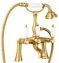 Смеситель Cezares First PBV-03/24-Bi цвет золото 24 карат, ручки белые