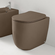 Унитаз напольный приставной Kerasan Nolita 531888 безободковый, с креплениями WB5N, цвет Bruno matt брюнет