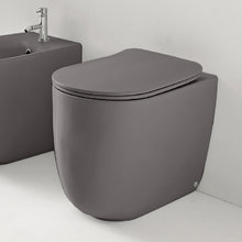 Унитаз напольный приставной Kerasan Nolita 531889 безободковый, с креплениями WB5N, цвет Ferro matt серый матовый