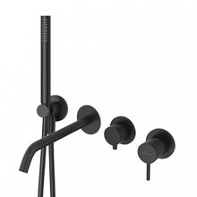 Смеситель для ванны и душа Cezares LEAF-VDIM3-D-L-NOP, черный матовый