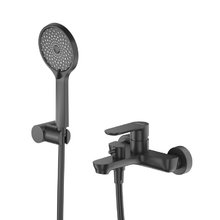 Смеситель для ванны и душа Cezares STYLUS-VD-NOP, с душевым гарнитуром, черный матовый