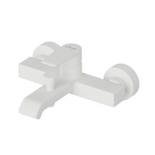 Смеситель для ванны и душа Cezares NAUTIC-VM-BIO, с душевым гарнитуром, белый матовый