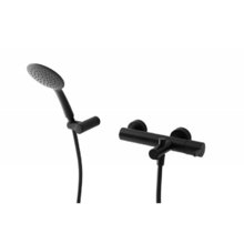 Смеситель для ванны и душа Cezares LEAF-VD-NOP, с душевым гарнитуром, черный матовый