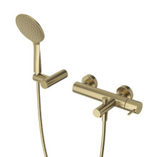 Смеситель для ванны и душа Cezares LEAF-VD-L-SR, с душевым гарнитуром, золото