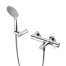 Смеситель для ванны и душа Cezares LEAF-VD-L-01, с душевым гарнитуром, хром