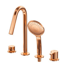 Смеситель для ванны и душа Cezares LEAF-BVDM4-SS, на борт ванны, бронза