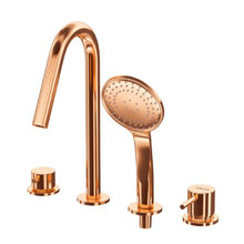 Смеситель для ванны и душа Cezares LEAF-BVDM4-L-SS, на борт ванны, бронза