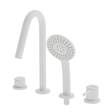 Смеситель для ванны и душа Cezares LEAF-BVDM4-L-BIO, на борт ванны, белый матовый