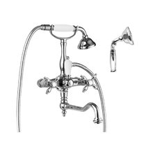 Смеситель Cezares Nostalgia NOSTALGIA-VDF-01-M для ванны, с поворотным изливом с ручным душем, шлангом 150 см, цвет хром