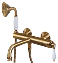 Смеситель для ванны Cezares Aphrodite-VDM-02-Bi, бронза, ручки белые