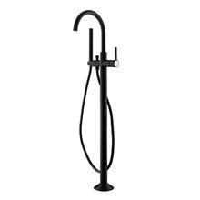 Смеситель для ванны и душа Cezares Eco, напольный, с душевым гарнитуром, черный матовый, ECO-VDP-NOP