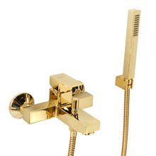Смеситель Cezares Unika UNIKA-VDM-03/24 для ванны и душа, с гарнитуром, золото 24 карата