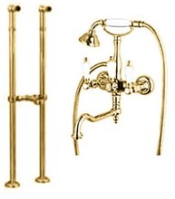 Смеситель Cezares First VDPS2-03/24-Bi цвет золото 24 карат, ручки белые