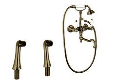 Смеситель Cezares First PBV2-02-Bi цвет бронза, ручки белые