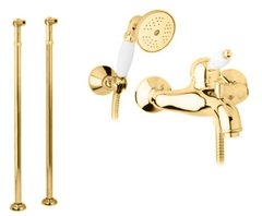 Смеситель Cezares Elite VDPM-03/24-Bi цвет золото 24 карат, ручки белые