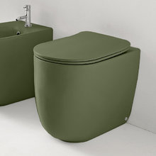 Унитаз напольный приставной Kerasan Nolita 531811 безободковый, с креплениями WB5N, цвет Verde muschio зеленый мох