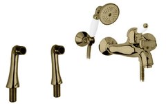 Смеситель Cezares Elite PBVM-02-Bi цвет бронза, ручки белые