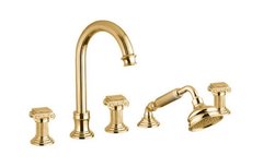 Смеситель Cezares Olimp BVD-03/24-O цвет золото, ручки квадратные металл