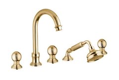 Смеситель Cezares Olimp BVD-03/24-M цвет золото, ручки круглые металл