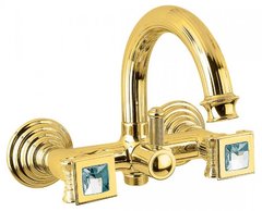 Смеситель Cezares Olimp VD-03/24-Sw цвет золото, ручки квадратные Swarovski