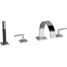 Смеситель Cisal Wave WA00026121 на борт ванны на 4 отверстия,излив 228 мм, цвет хром