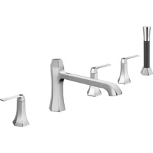 Смеситель Cisal Cherie CF0002606T на борт ванны на 5 отверстий, излив 210 мм, цвет хром/черный матовый