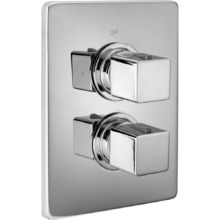 Встраиваемый термостатический смеситель Cisal Cubic с переключателем на 2 положения, цвет хром