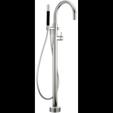 Смеситель Cisal Slim напольный однорычажный для ванны с ручной лейкой, держателем и шлангом 150 см, хром