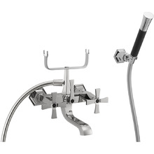 Смеситель Cisal Cherie CX0001206T двухвентильный настенный для ванны/душа с ручной лейкой,держателями и шлангом, хром